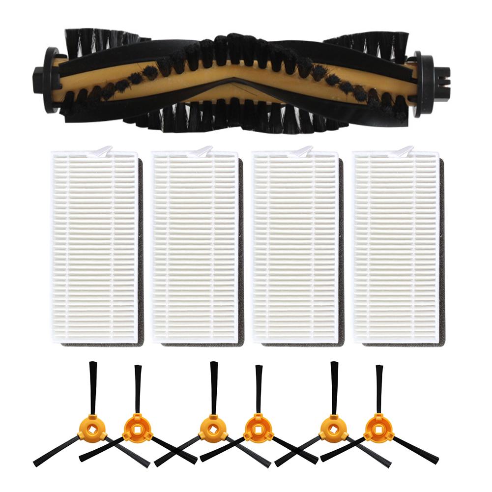 For Conga M50 / M50 For X-Treme Robotic Vacuum Cleaner Main Brush, 6 Side Brushes, And 4 Filters Set