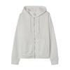 Ladies Fall Winter Coat Solid Color Loose Zip Up Pockets Long Sleeve Drawstring Hooded Elastic Cuff Lady Hoodie Jacket