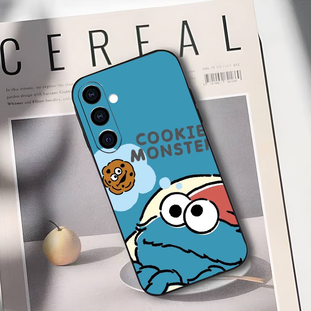 C-Cookies Monster Cartoon Phone Case For Samsung Galaxy A73,A72,A71,A70,A53,A52,A51,Others Soft Black Cover