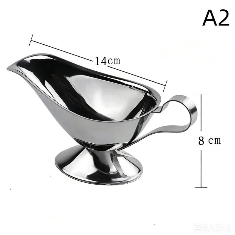 Stainless Steel Spice Gravy Container Heat Resistant Non-Toxic 1Pcs Sauce Boat Ketchup Seasoning Cup for Daily Dining