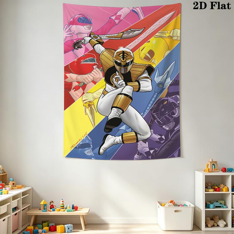 Power Rangers Moonlit Adventure Tapestry Fashion Print Background Cloth Homestay Soft Decoration Tapestry Atmospheric Background Cloth