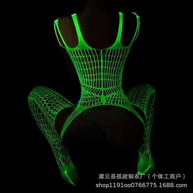 Tutina luminosa europea e americana calzini da gamba sexy sexy cavi riflettenti luminosi