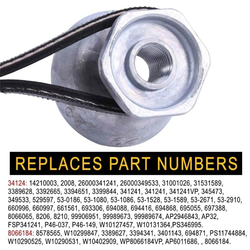 Dryer Belt and Pulley Replacement Dryer Machine Belt Metal and Plastic Texture Suitable for Longevity in Home Appliances