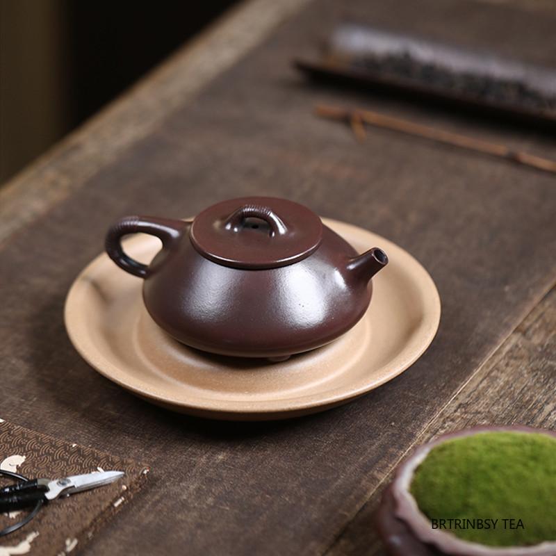 170ml Chinese Yixing Purple Clay Teapot Handmade Triangular Shape Tea Pot Raw Ore Purple Mud Kettle Household Zisha Tea Set