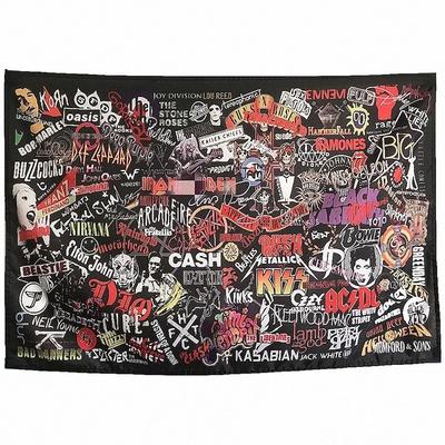 Velká hudební tapiserie Ilustrované rockové hiphopové reggae plakáty Látka Moderní umění Nástěnná dekorace