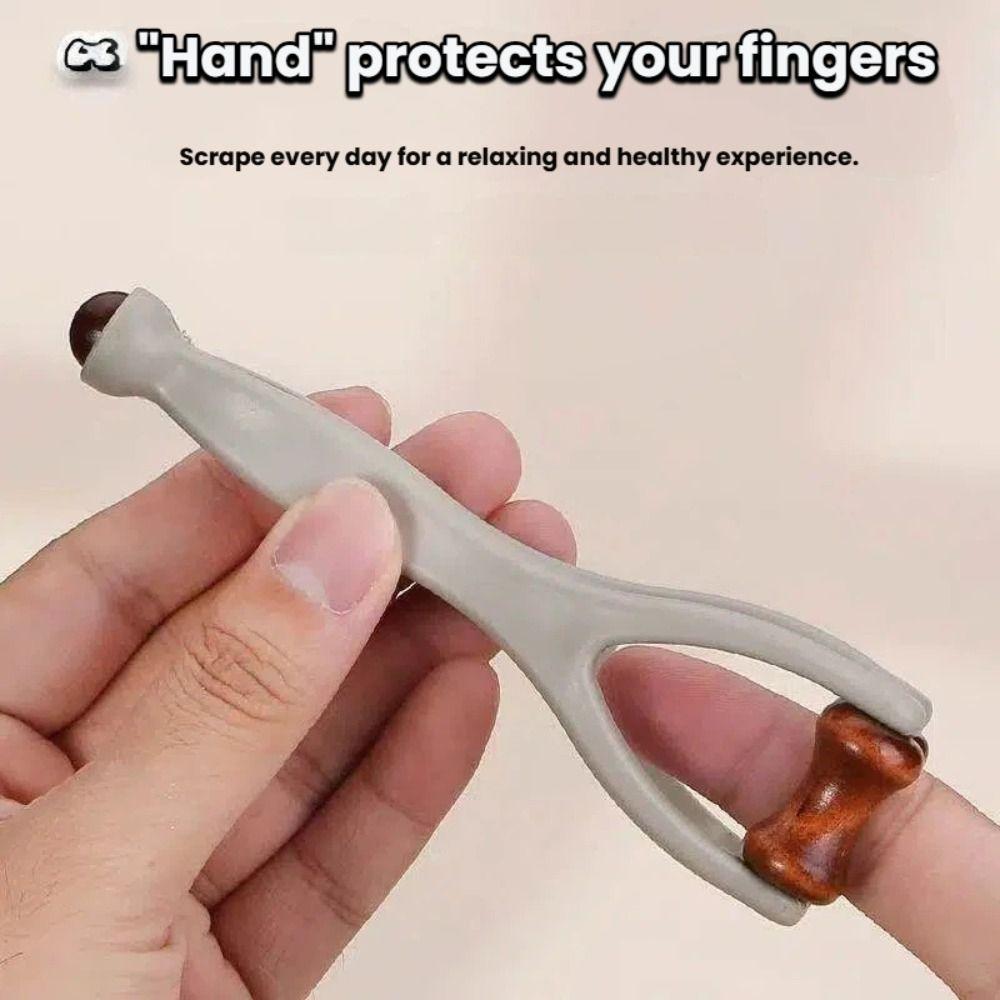 Solid Wood Finger Massage Roller with 360° Rollers Clip Design Finger Massager Acupressure Stick for Hand Meridian Relief