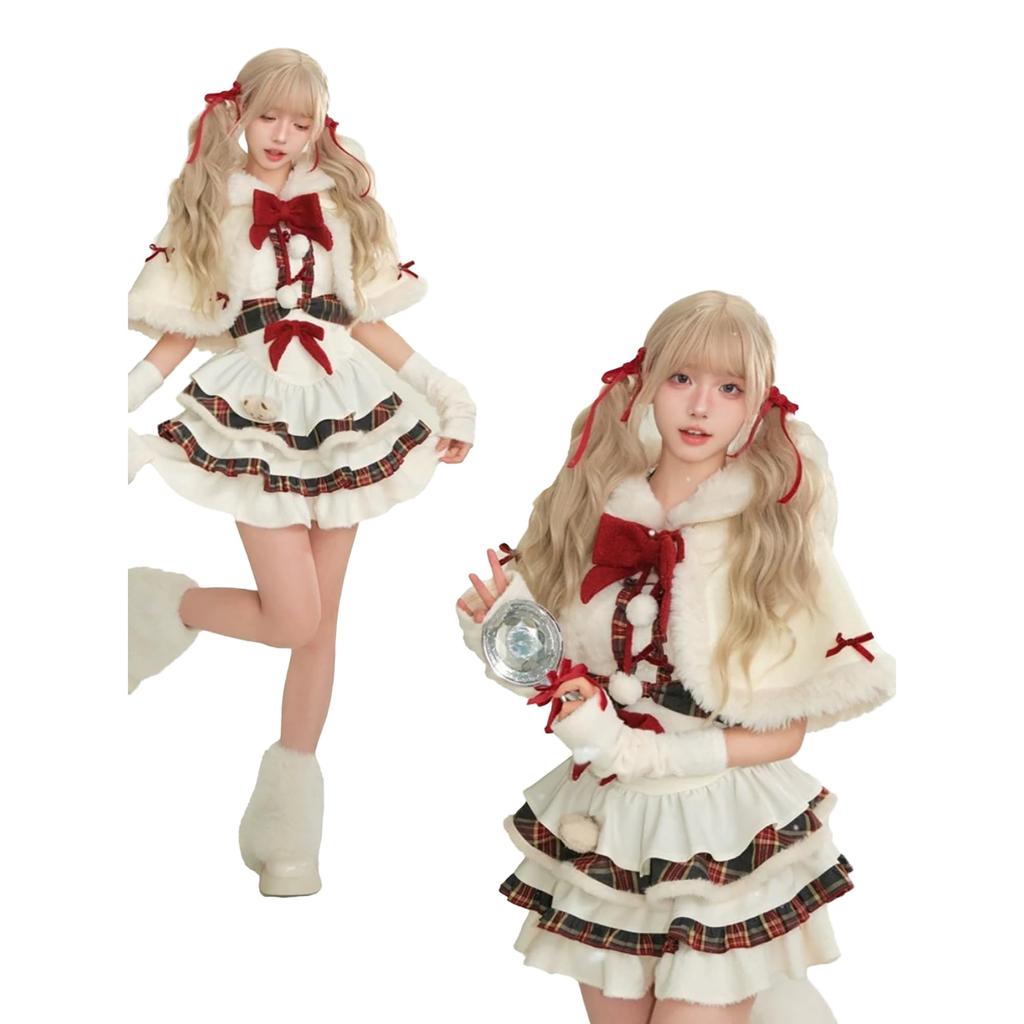 Santa Dress Cosplay Snowman Cute Christmas Lolita Outfit Costume [Cos Kingdom] Women's (XL)