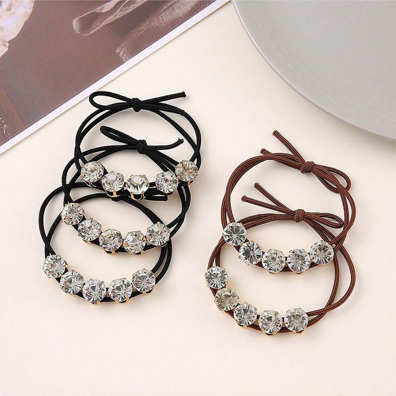 

5 шт. Женская легкая роскошь 5 шт. Водяной бриллиант бант повязка для волос Высокий класс корейская резинка для волос