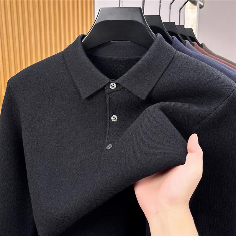 Men's Faux Two-Piece Shirt Collar Business Casual Knit Sweater