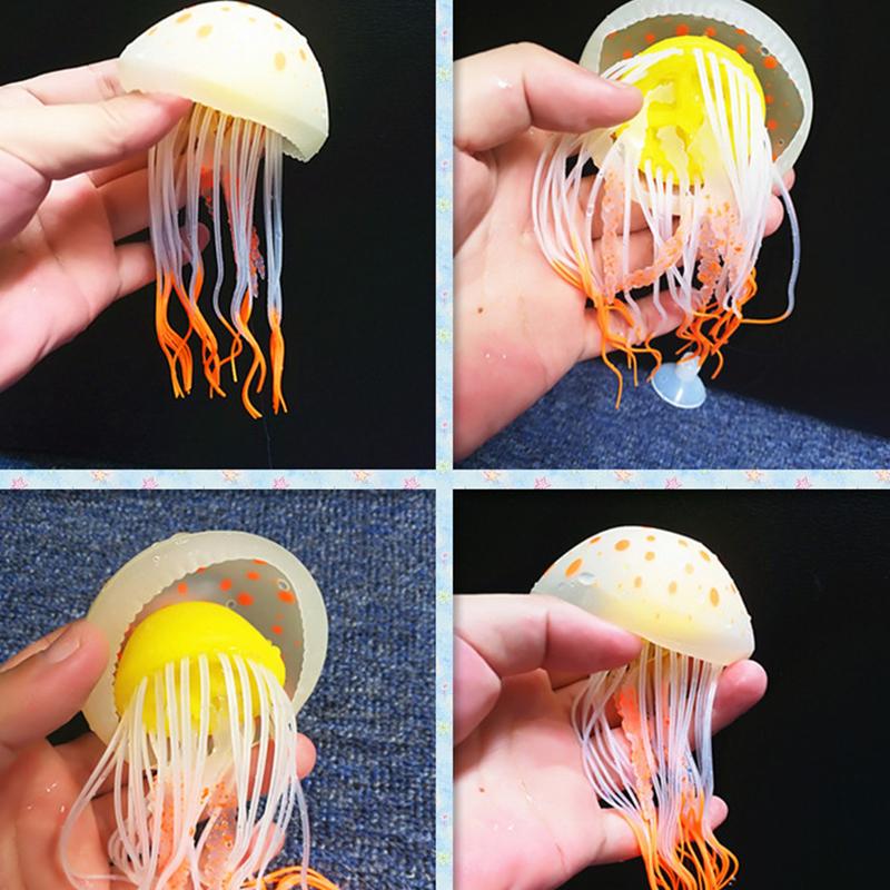 Fish Tank Decorations Artificial Glowing Moon Jellyfish  Fish Tank Ornaments