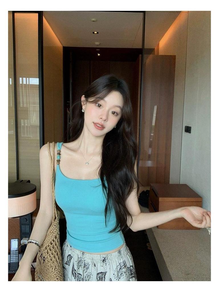 Rayon Sweet & Spicy Girl Beaded French Camisole Crop Top - Beautiful Back Sleeveless Innerwear