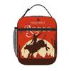 Cowboy Rinder Muster Handliche Lunchtasche für Jungen und Mädchen Beste Geschenke 2D Cartoon Schule Bento Outdoor Picknicktasche für Kinder