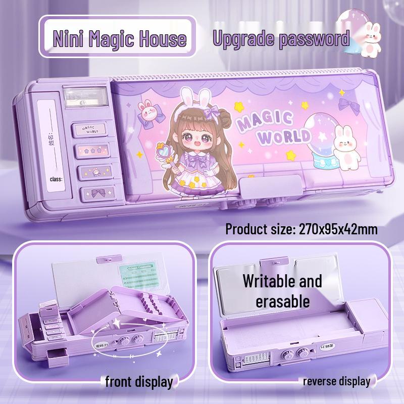 

Kaba Bear Multifunctional Boys Pencil Case with Combination Lock and Toy Mechanisms