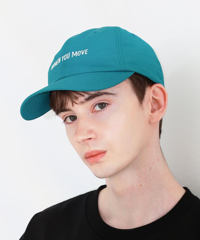 WHEN YOU MOVE Nylon Logo Embroidered Ball Cap Black