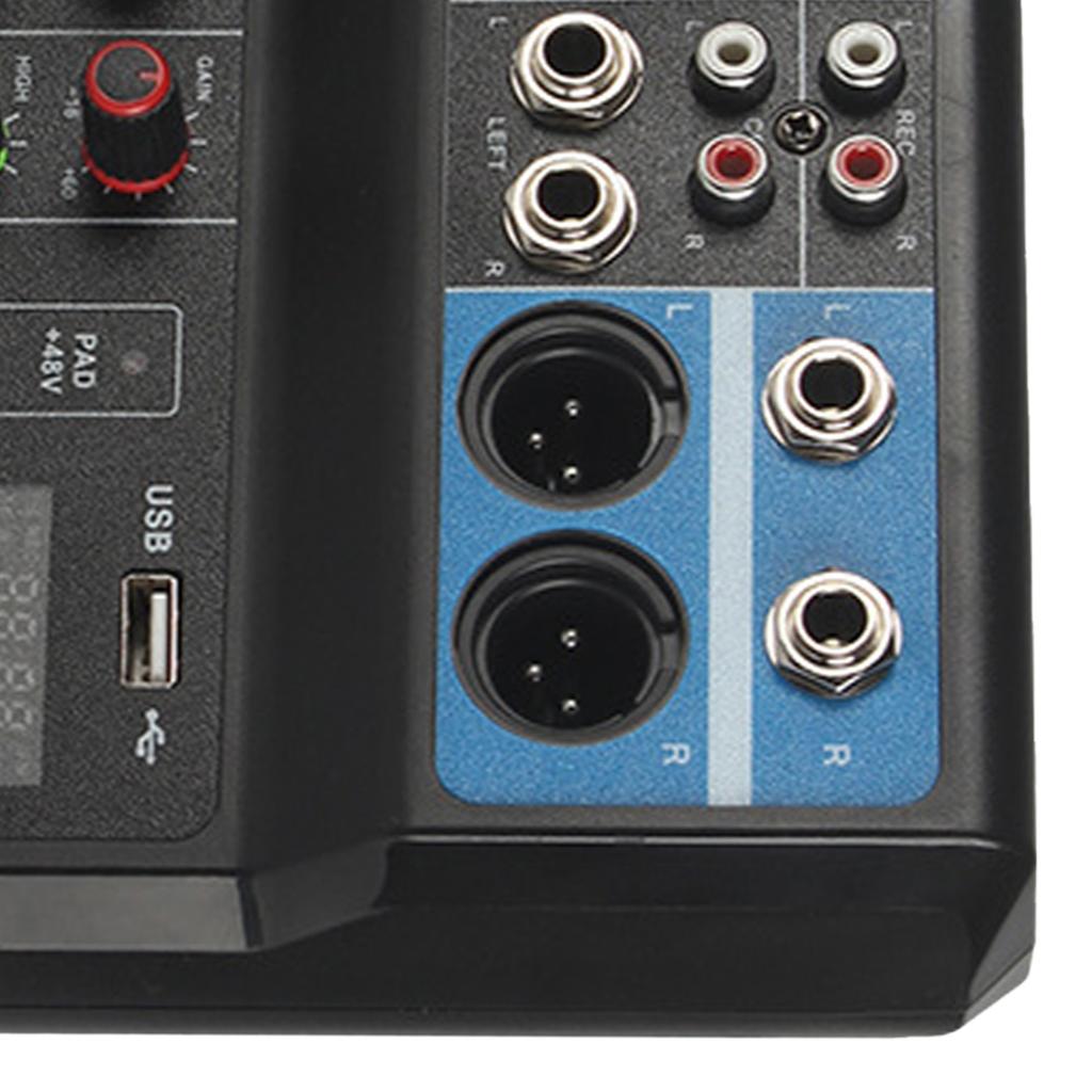 Sound Mixing Station Small 5 Way Live Recording DJ Sound Card Console Mixer USB Bluetooth Digital Effector EU Plug