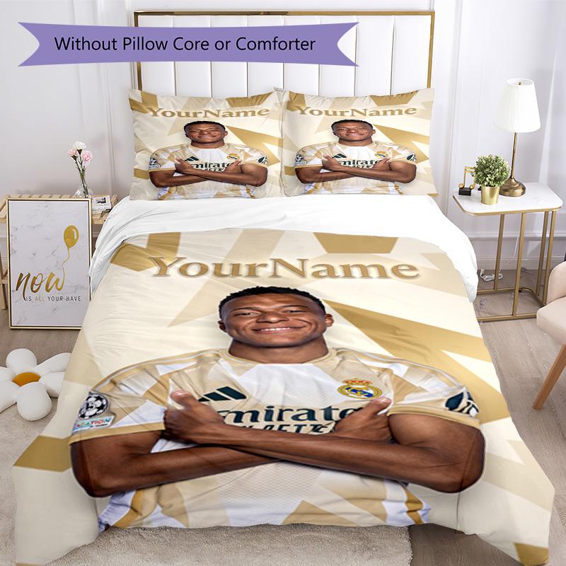 Mbappe 112 Customize your name Bedding Set Breathable Duvet Cover with Pillowcases Home Decoration Birthday Gift