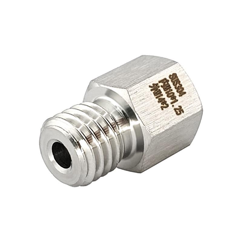 

Stainless Steel 304 Threaded Conversion Fitting, Female M10X1.25 to Male M14X2 Metric Reducer