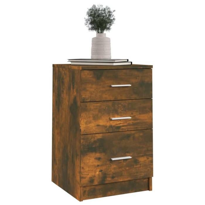 Table de chevet - Maison Exclusive - Chêne fumé - Bois d'ingénierie - 40x40x63 cm