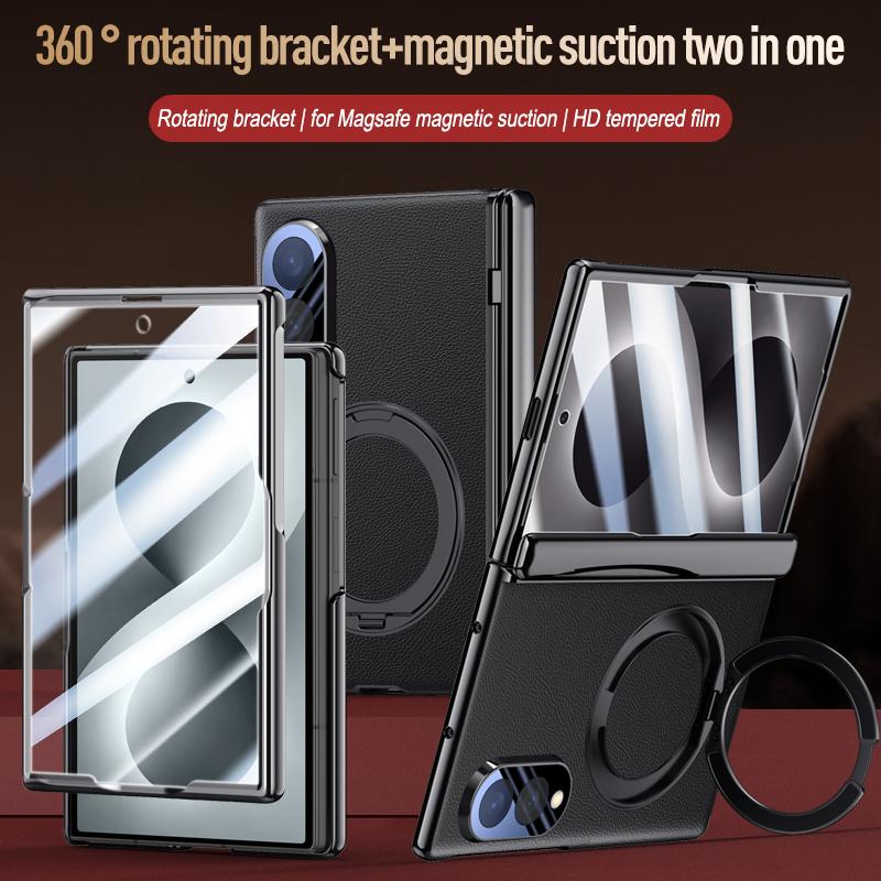 For Samsung ZFold8 Cases Magnetic Rotation Stand Glass Film Case for Samsung Galaxy Z Fold 8 Wide Fold8 Wireless Charging Cover