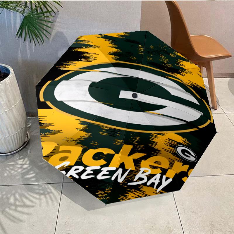 Green Bay Packers Logo Umbrella - Automatic Open/Close, Compact 8-Rib Lightweight Umbrella Essential for outdoorPicnic Accessory Fan Gifts