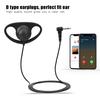 D Type 3.5 Mm Single Listening Earphone Hang Headset for Two Way Radio Microphone(Black)
