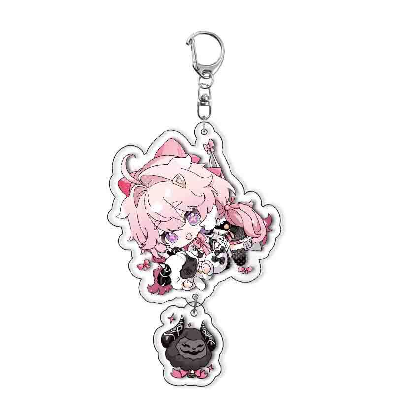 Wuthering Waves Anime Acrylic Key Ring Scar Kakaro Rover Jinhsi Changli Creative Double Sided Pendant Keyring Game Peripherals Premium Quality