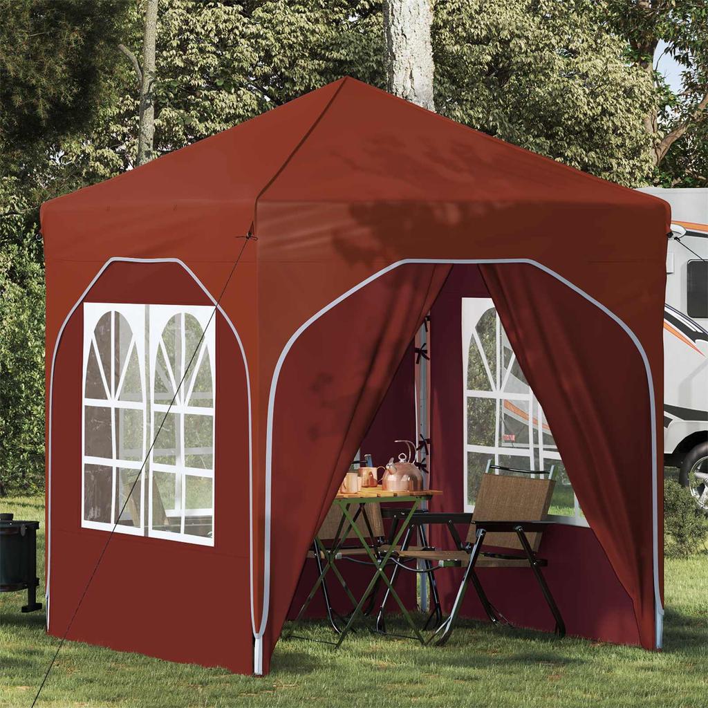 Pop Up Party Tent 192 X 192 X 245 Cm Terracotta