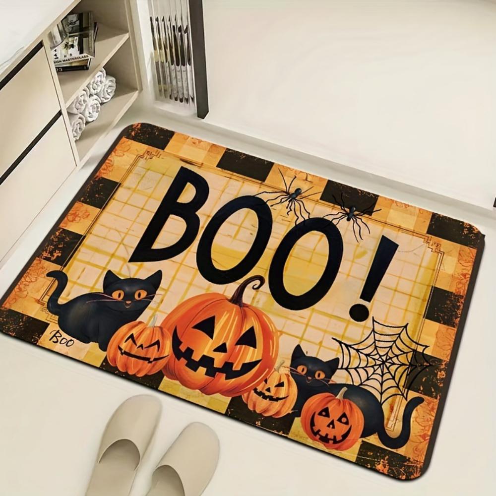Halloween Pumpkin WELCOME Rug Living Room Bedroom Entry Gothic Witch Doormat Outdoor Anti-slip Floor Mat Sofa Foot Mat Kitchen