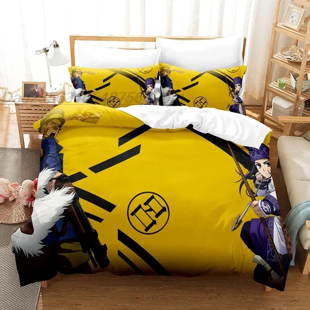 

3D Print Anime Golden Kamuy Bedding Set Single Twin Full Queen King Size Bed Set Aldult Kid Bedroom Duvetcover Sets EU Single(135*200cm)3pcs