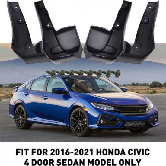 4x REAR FRONT GUARD SPLASH For MUD 16-21 FLAPS HONDA 10-GEN CIVIC X SEDAN