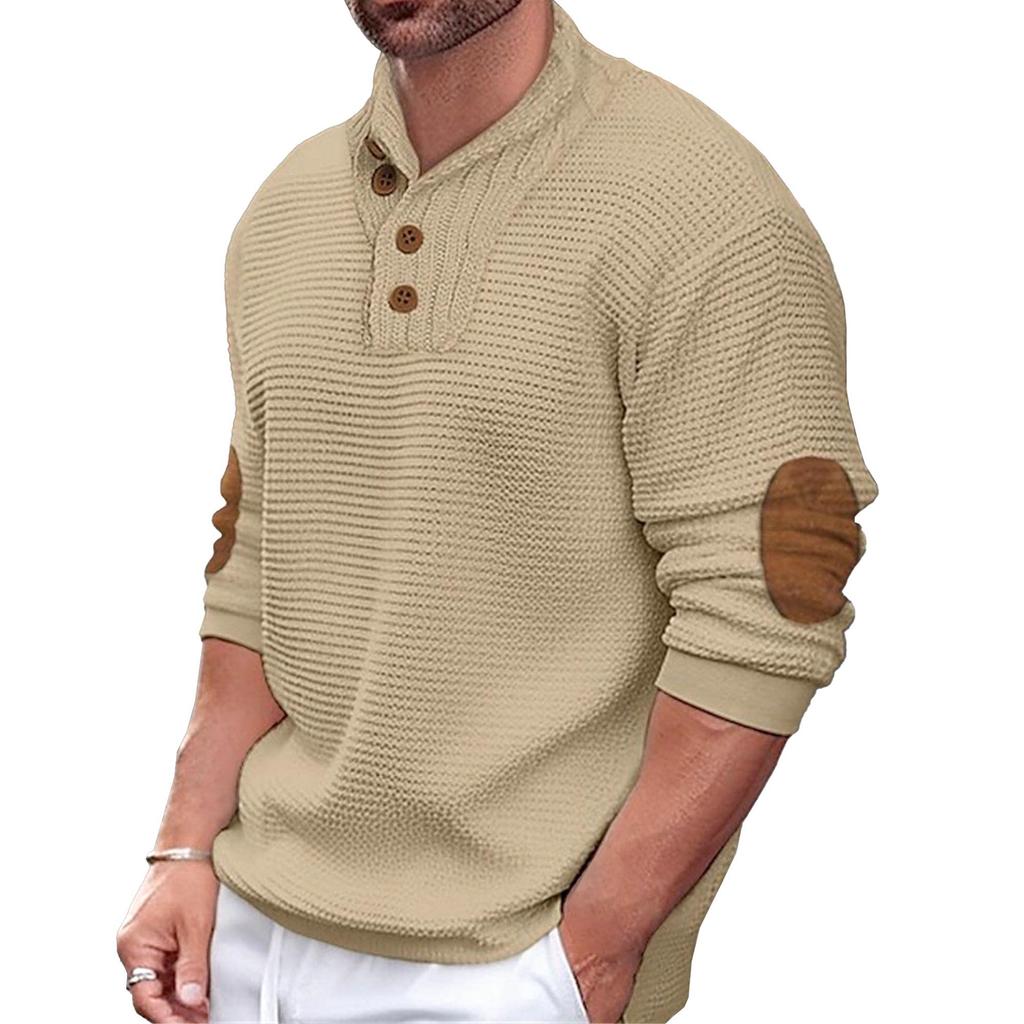 Mens Quater Button Pullover Shawl Collar Sweaters Textured Cable Knit Lightweight Sweater With