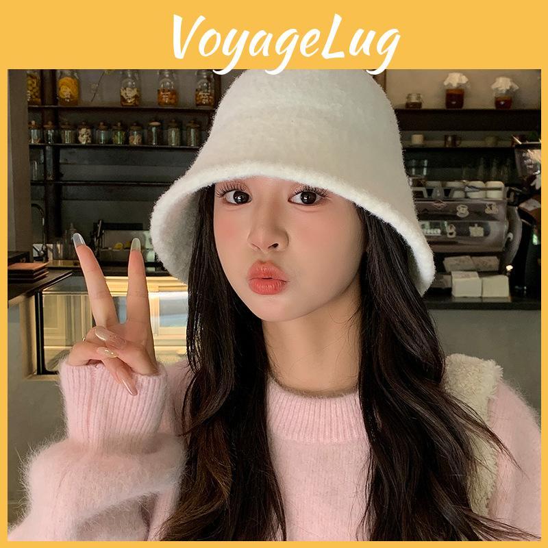 Solid Color Water Bucket Hat For Women Autumn Winter Stylish Sun Shield For Outdoor Use