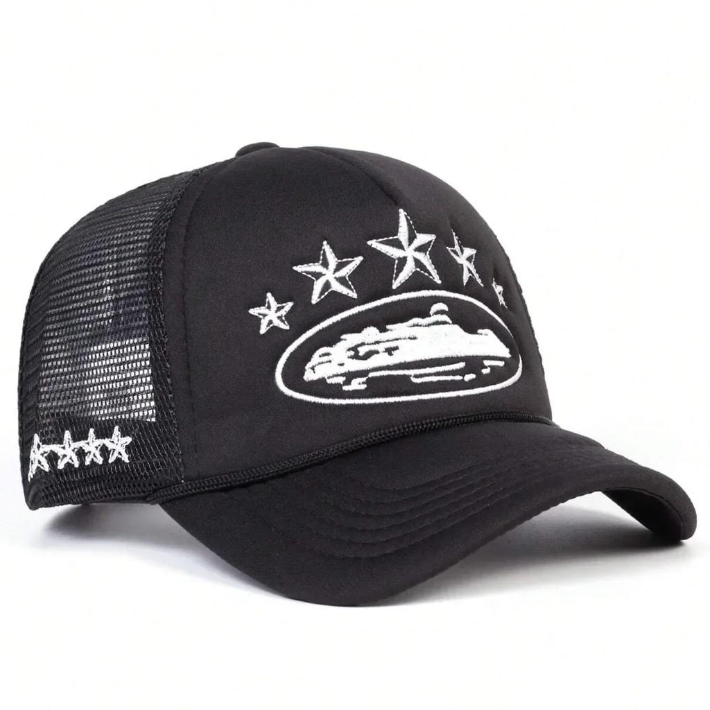 Unisex Männer Frauen Kappe Pentagramm Stickerei Baseball Netzmützen Frühling Sommer Outdoor Verstellbar Lässige Hüte Sonnenschutzhut