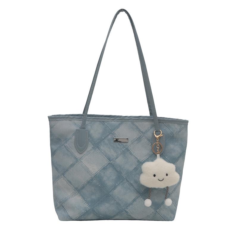 Simple and Fashionable Hand-held Large Capacity Tote Bag Korean Style Fashion Underarm Bag Summer Class Commuter Shoulder Bag