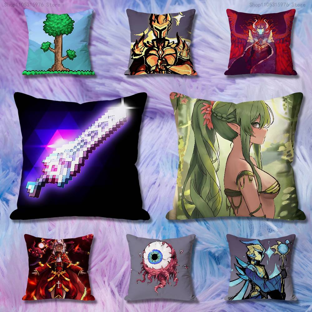 Hot Game TTerrariaS Various Sizes Square Pillow Case For Car Home Bedchamber Decor Custom Valentine Gift