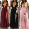 Elegant Women Party Sling Evening Dress With Deep V-neck And Stunning Backless Design