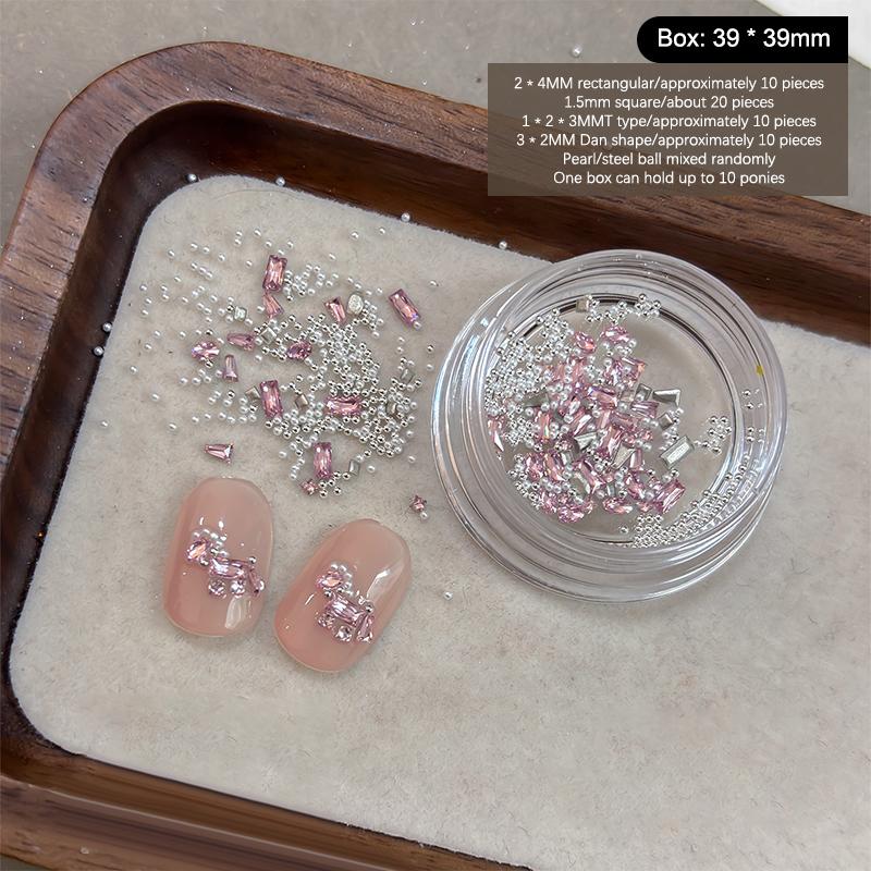 1 Box Year Of The Horse Zircon Nail Art Rhinestone Material Kit Mini Flat-Bottomed Jewelry For Nail Art Crafts