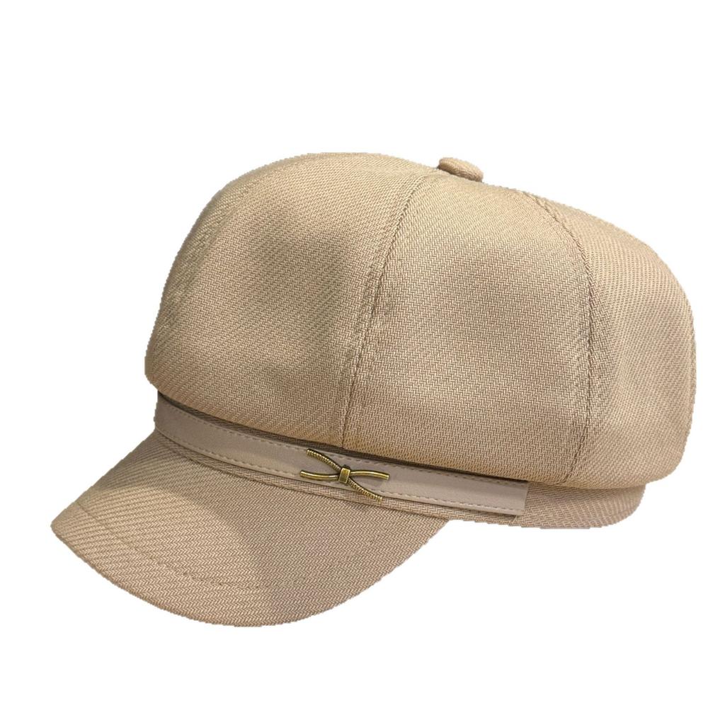 New British Retro Style Autumn and Winter Thickened Woolen Octagonal Hat Women's Personalized Beret Fashion Newsboy Hat Painter Hat