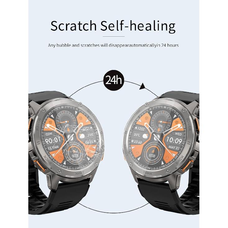 [3 Pack] Compatible for KOSPET Tank T3 Smart Watch Tempered Glass Screen Protector, 9H Hardness, Anti-Scratch, Anti-Fingerprint, Anti-Bubble Easy