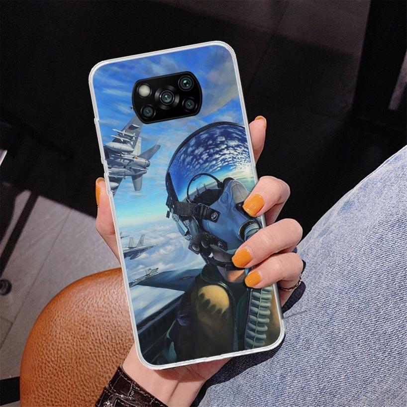 Military Aircraft Warship Fighter Phone Case For Xiaomi Poco X7 X6 X5 Pro F7 Ultra Redmi 15C 15 13C 13 12C 12 10 10A 10C 9 9A 9C