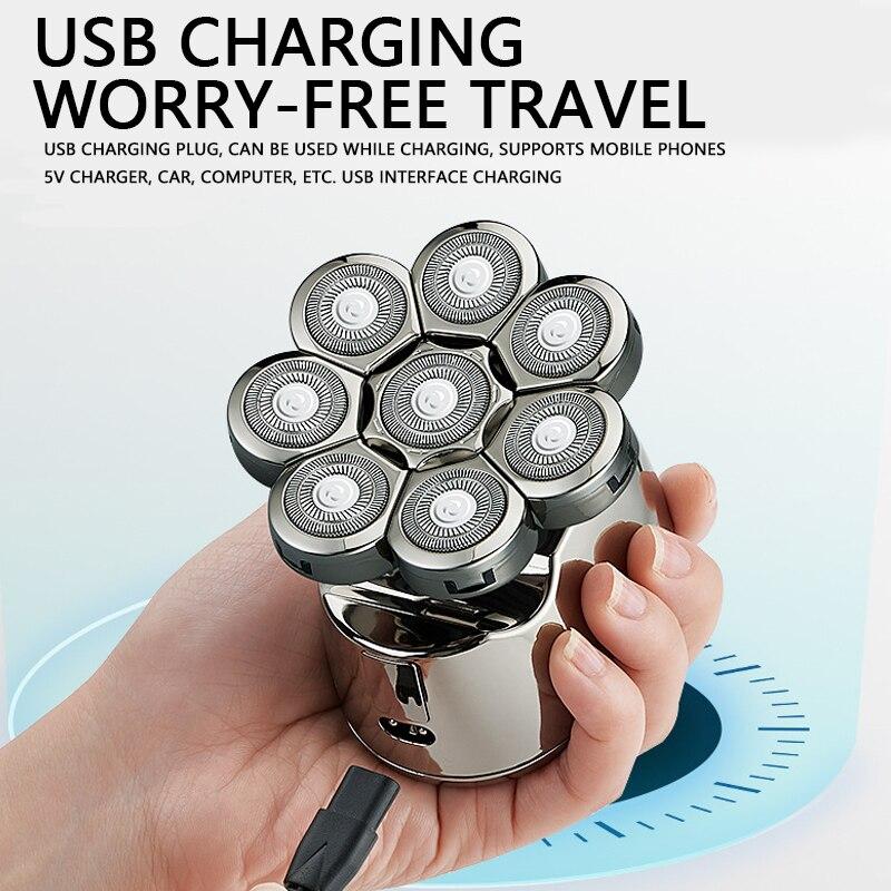 USB-бритва 6 в 1, многофункциональная головка, бритва для носа, щетка ...