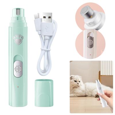 Electric Dog Nail Grinder with Polisher Wheel Pet Nail Clipper USB Charging Painless Paws Smoothing Tool Low-Noise for Cat Dog