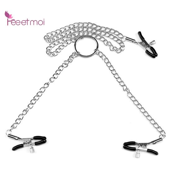 Brustklemmen-Stimulation, amüsante erotische Enge, verstellbarer Drei-Klemmen-Brustgefühl-Clip