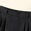 Women's High-Waist Pleated Wide-Leg Cropped Pants