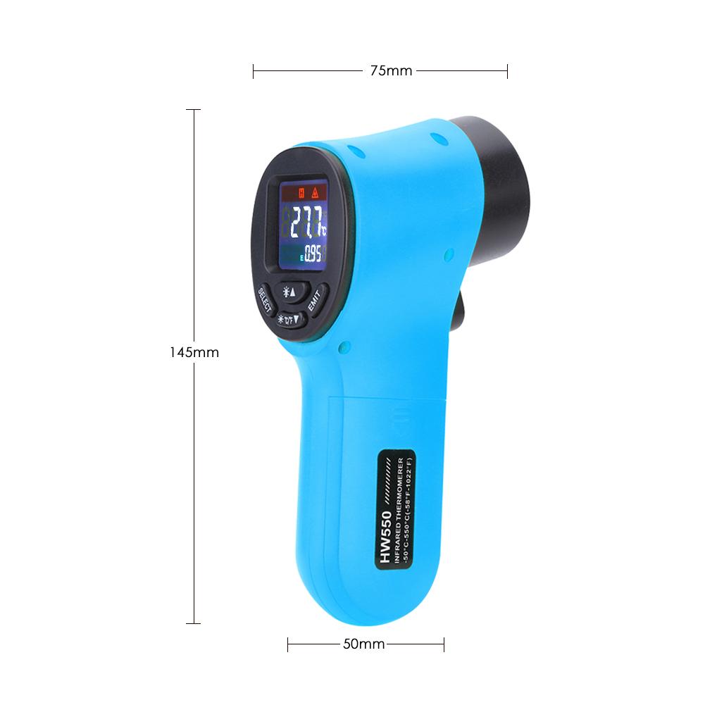 Handheld 50~550 Celsius  Infrared Thermometer 12:1 Targrt Positioning Noncontact Temperature Meter Color