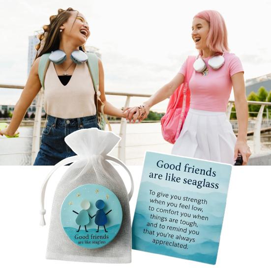 Good Friends Are Like Seaglass Keepsake Gift Sea Glass Art Pocket Hug Token