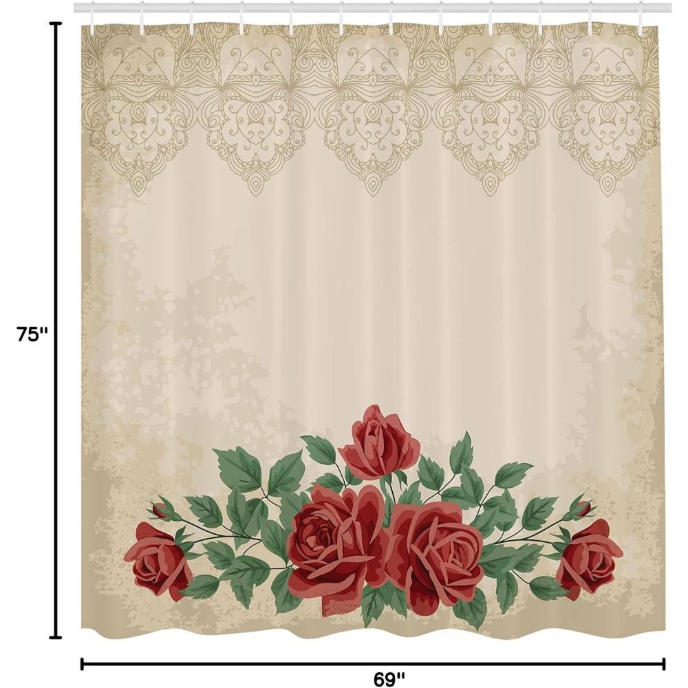 Country-Style Shower Curtain With Vibrant Daisy And Butterfly Floral Pattern, Durable Fabric For Bathroom Decor