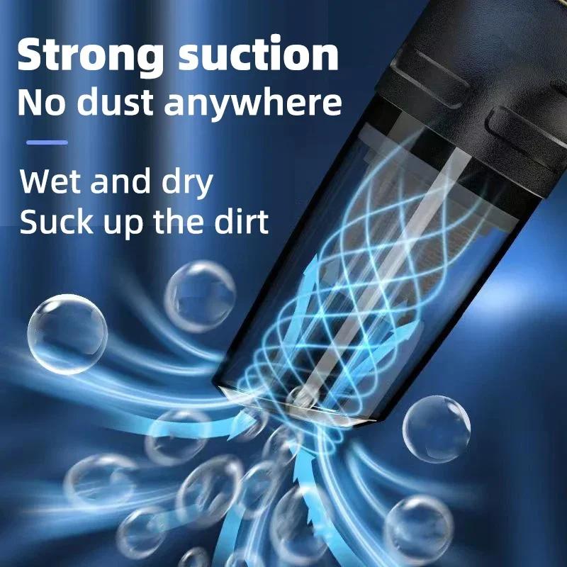 New 1 Set Car Mounted Vacuum Cleaner Handheld Powerful Suction Rechargeable Car and Home Dual Use Small Wireless Vacuum Cleaner