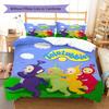 Set Copripiumino Trapuntato con Fantasia Teletubbies Federa Decorazione per la Casa Regalo (1 * copripiumino + 2 * federa, senza nucleo)