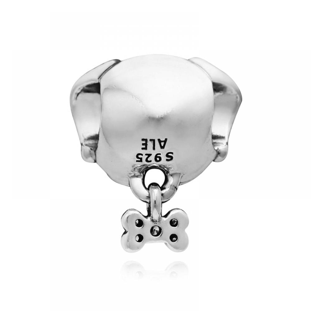 Pandora 792254c01 Pet Dog Dog   Bone Silver Charm